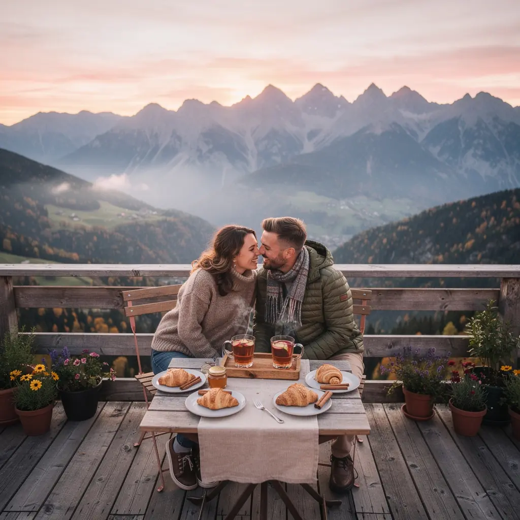 Kombinácia jablkového čaju, škorice a sušeného ovocia na tanieriku.