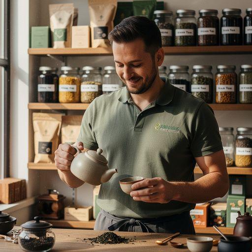 Pohľad na útulnú kávovú šálku s jablkovým čajom, obklopenú jesennými listami.